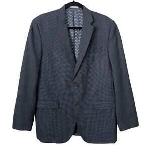 Ted Baker Blazer Mens 42R Blue Endurance Jay Dot Wool Sport‎ Coat Preppy Formal